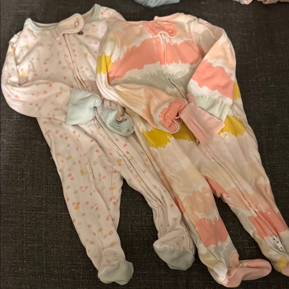 Cloud Island Pink One Piece Footies with Long Sleeves and Attached Feet